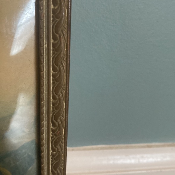 Vintage Reverse Painting Silhouette Bubble Glass Convex Antique Victorian gothic - Picture 3 of 6
